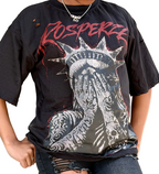 Black distressed liberty tee