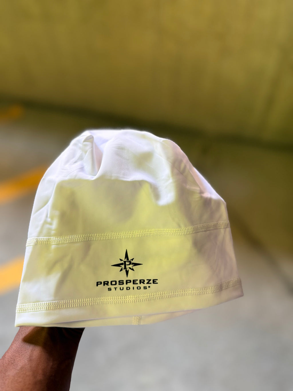 White compression beanie ( Fits all )